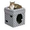 2-Story Cat Cube, Geometric Gray