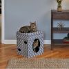 2-Story Cat Cube, Geometric Gray