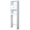 White 23 in. W Bathroom Space Saver Cabinet with 3 Fixed Shelves,over the Toilet Storage