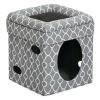 2-Story Cat Cube, Geometric Gray