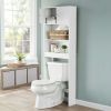 White 23 in. W Bathroom Space Saver Cabinet with 3 Fixed Shelves,over the Toilet Storage