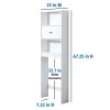 White 23 in. W Bathroom Space Saver Cabinet with 3 Fixed Shelves,over the Toilet Storage