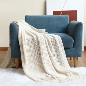 Office Sofa Nap Knitting Blanket (Option: Beige-127x176cm)