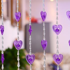 Household Plastic Crystal Acrylic Door Chain Decoration (Option: Transparent purple-110x90)