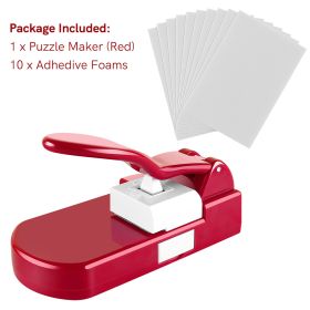 New Creative Jigsaw Puzzle Maker Machine Embossing Flower Punch For Children's Educational Toys DIY Handmade Materials (Color: Red)