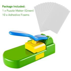 New Creative Jigsaw Puzzle Maker Machine Embossing Flower Punch For Children's Educational Toys DIY Handmade Materials (Color: Green)