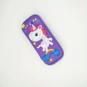 Cartoon EVA Pencil Case 3D Anti-fall Pencil Bag (Style: Unicorn-Purple Q2)