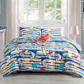 Ocean Life 4PC COMFORTER SET (size: QUEEN)