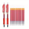 Press And Push Gel Pen 2 Pens + 10 Refills/PACK Bullet 0.5MM, Red, Blue And Black Three Colors Optional